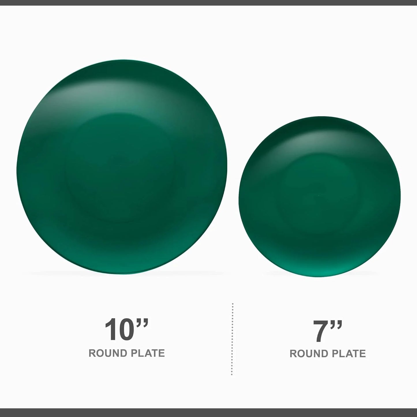 Elegant Green 40pc Plastic Plate Set - Disposable & Heavyweight