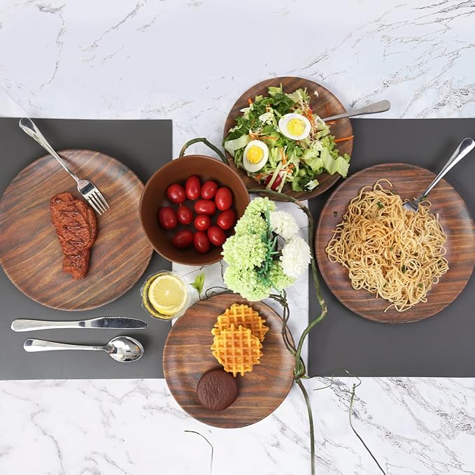TP Rosewood Melamine 6-Piece Plate Set