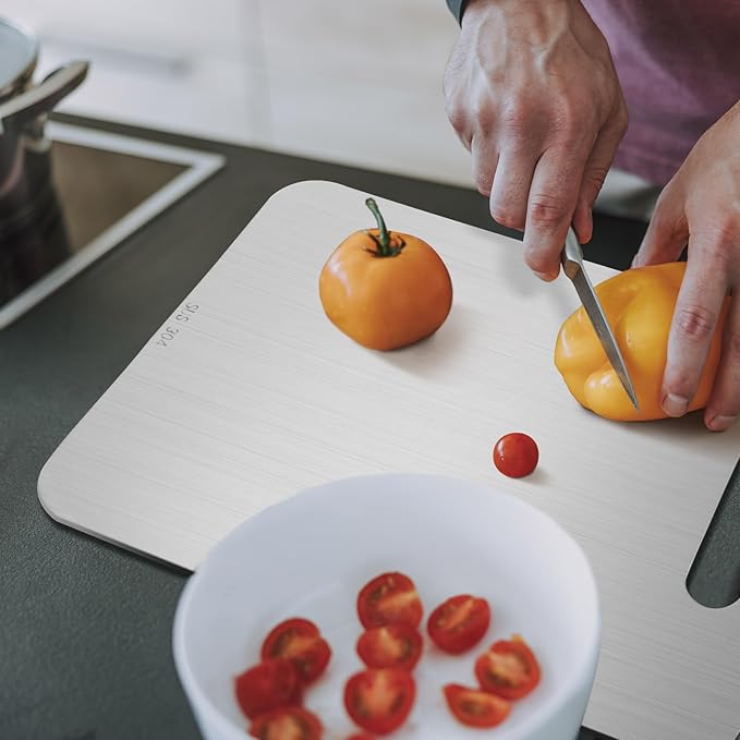 Yaocom 4-Piece Stainless Steel Cutting Boards Set with Stand