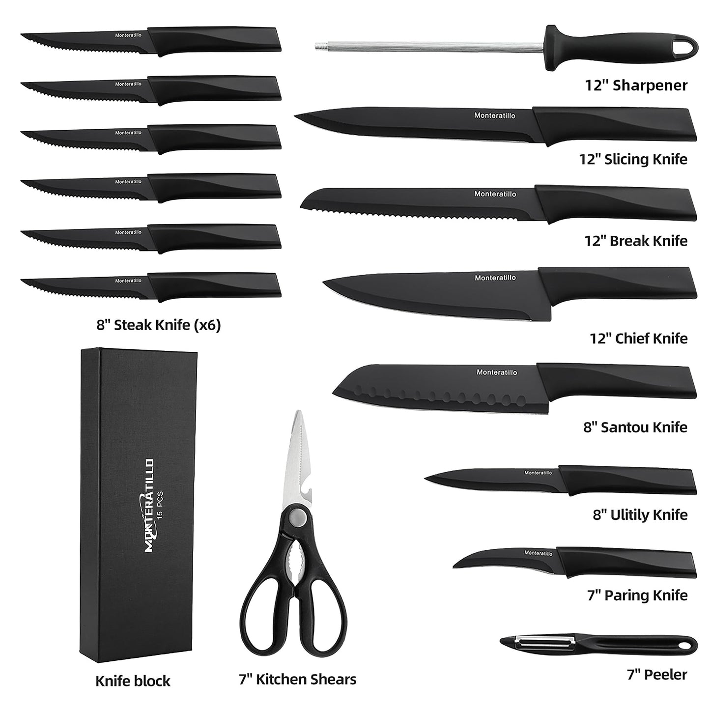 16-Piece Professional Kitchen Knife Set