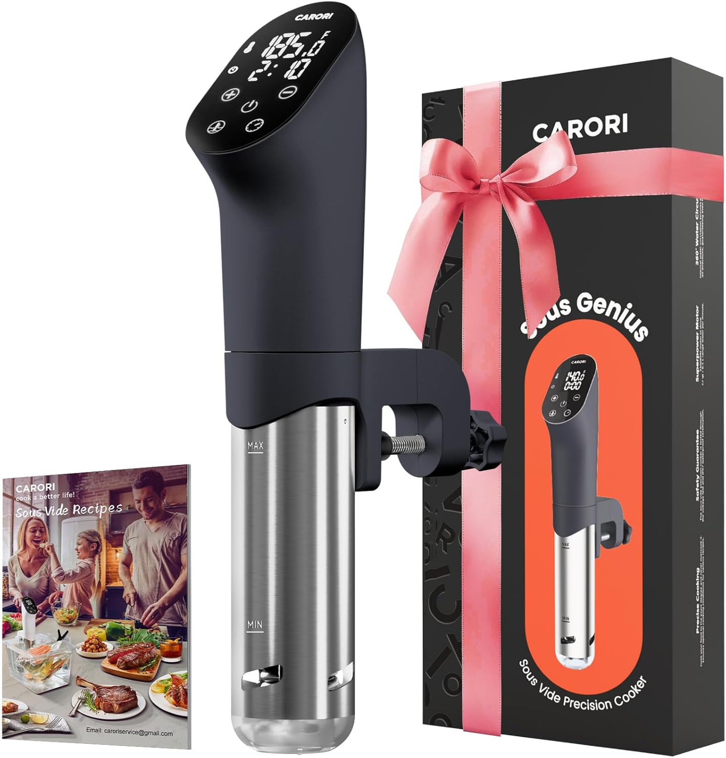 Carori 1100W Quiet Sous Vide Cooker with Full Accessory Kit