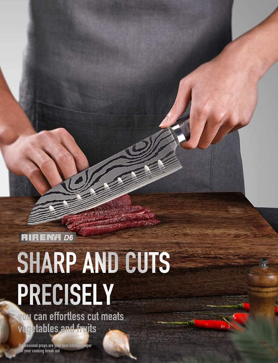 AIRENA Precision Santoku Chef Knife - 7" Japanese Stainless Steel