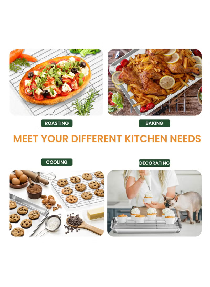 2PC Stainless Steel Baking Set with Cooling Rack