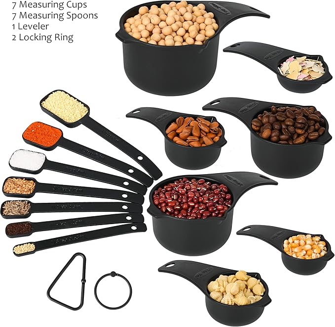 Smithcraft Precision Plastic Measuring Set 15 Piece Black