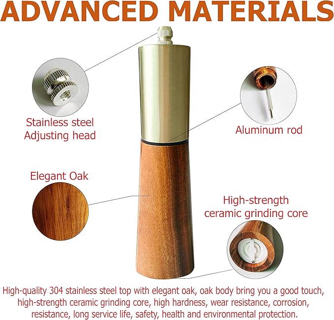 Luxury Stainless Steel Salt & Pepper Mill Set