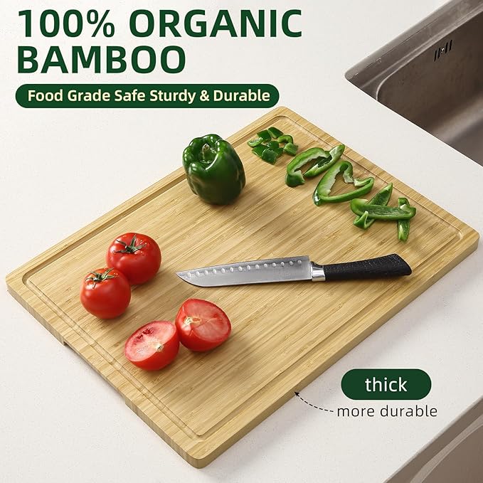 20-Inch Bamboo Carving Board with Juice Groove