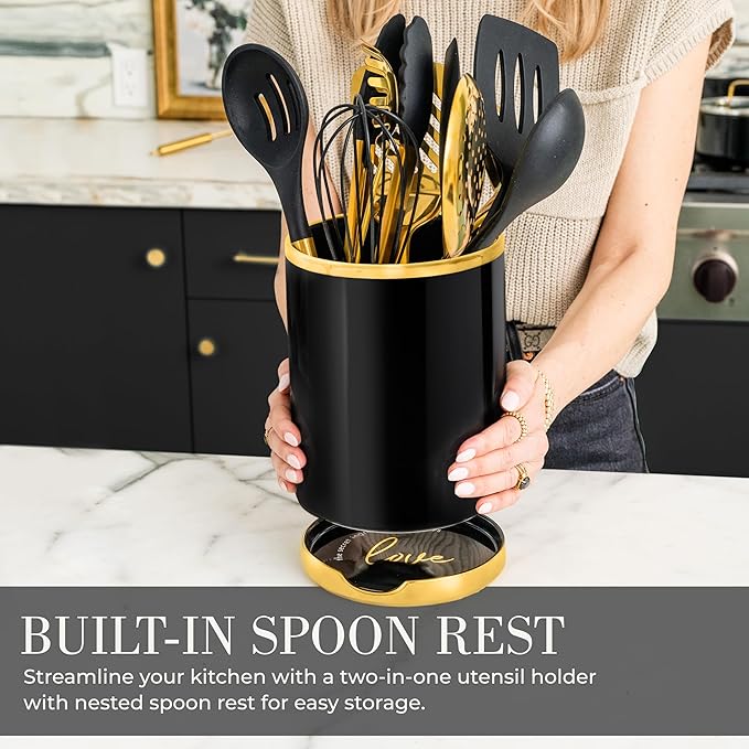 Chic Black & Gold 13-Piece Kitchen Set