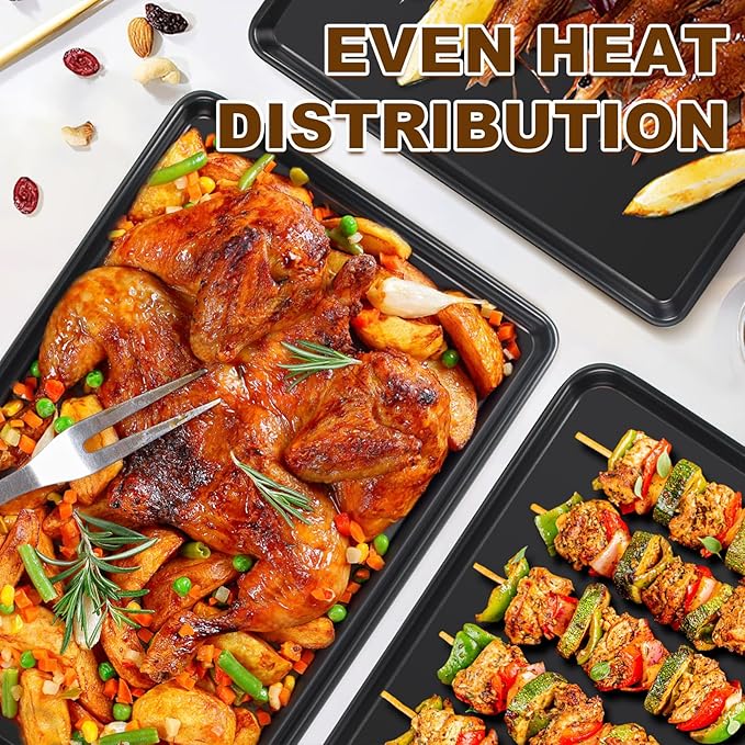 Tri-Pack Nonstick Baking Sheets: Durable, Easy-Clean & Multi-Size