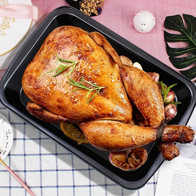 FISDEN 3-Piece Deep Baking Pan Set Non-Stick 9x13