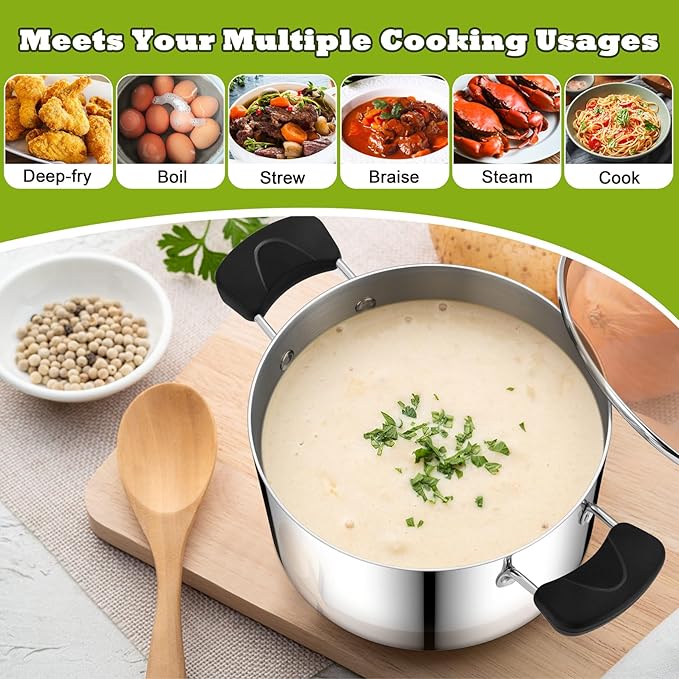 5 Qt Chef's Choice Stainless Steel Cooking Pot with Lid