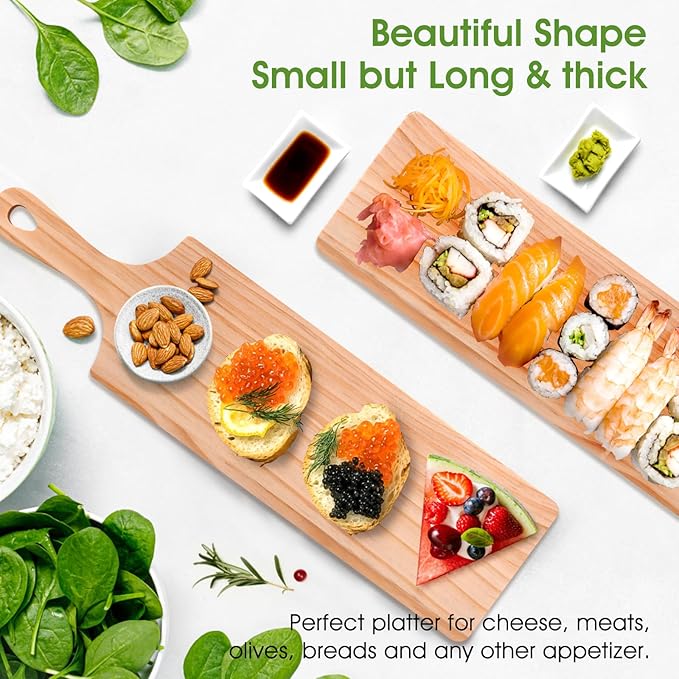 EcoServe Small Rubber Wood Charcuterie Board 16" x 4.5"