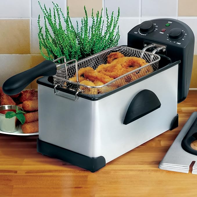 MegaChef 3.17Qt Stainless Deep Fryer with Temp Control