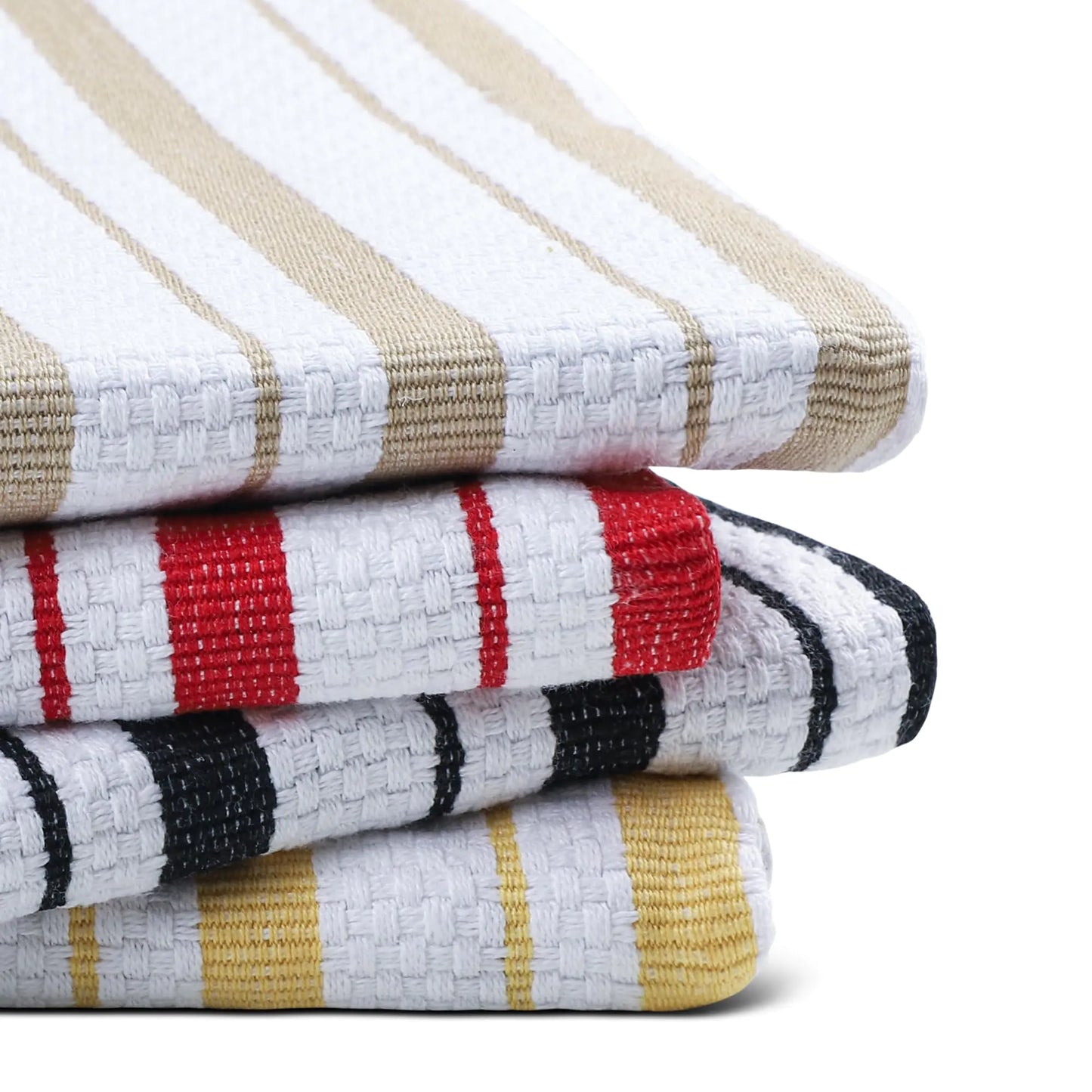 Retro Cotton Kitchen Towel Set - 4 Pack - Multipurpose & Washable