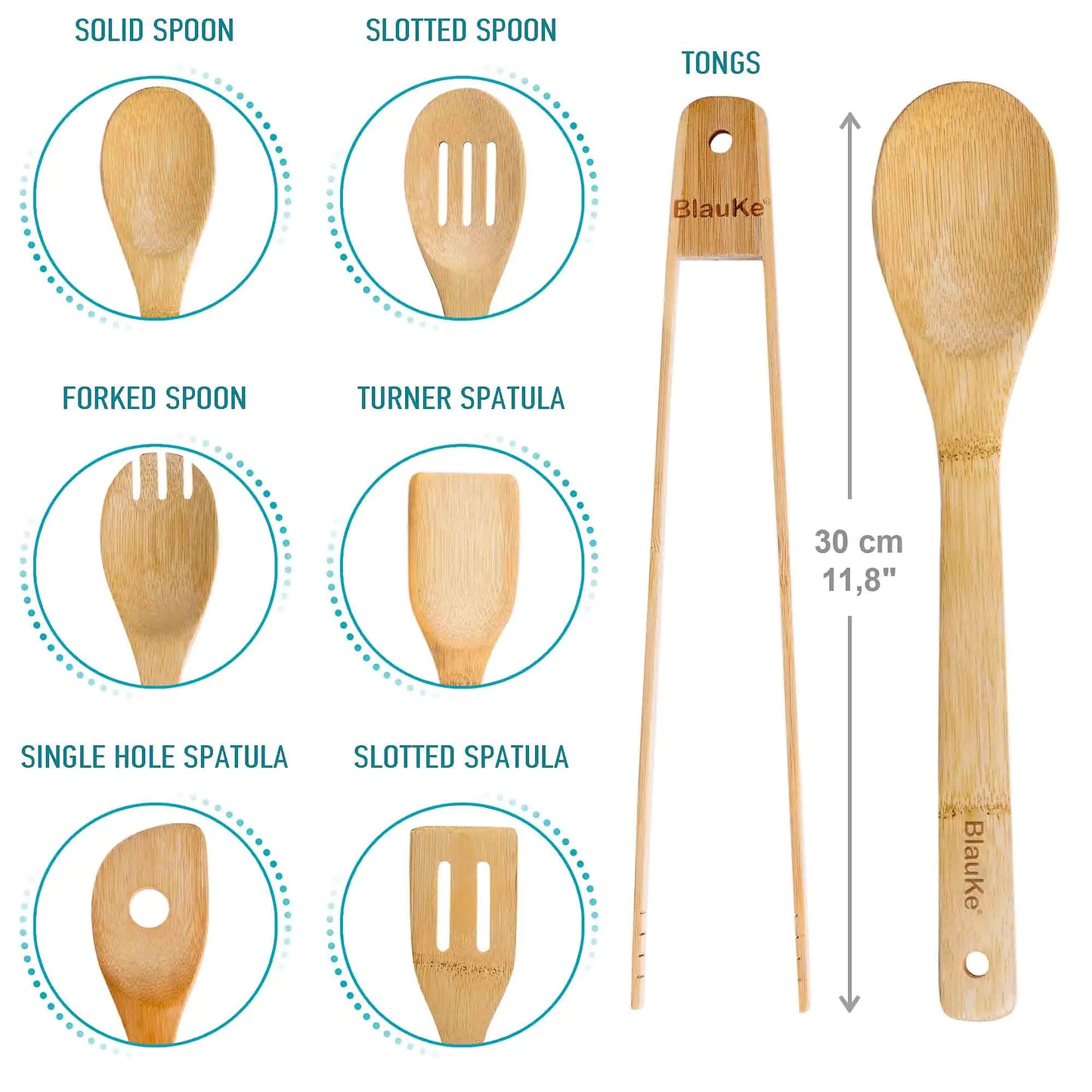 Bamboo 7-Piece Kitchen Utensil Set
