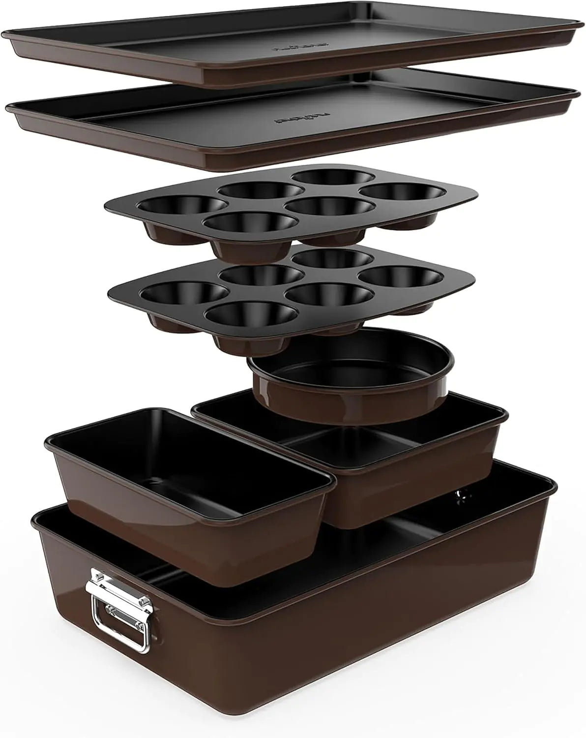 NutriChef 8-Piece Deluxe Bakeware Set - Nonstick & Oven-Safe
