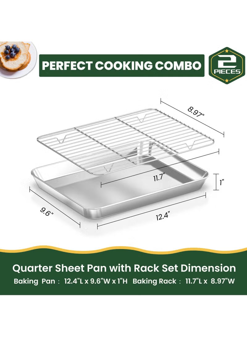2PC Stainless Steel Baking Set with Cooling Rack