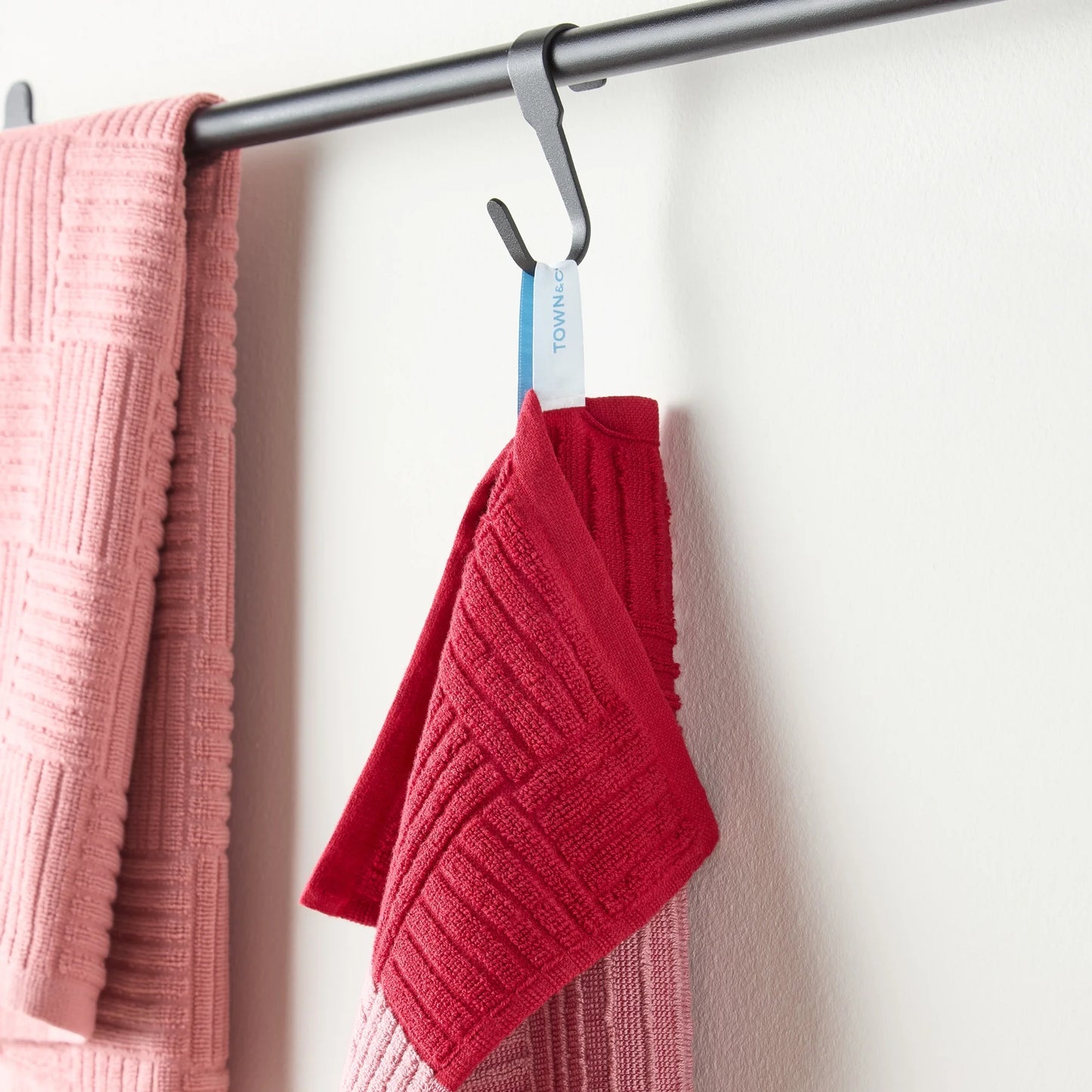 Classic Basketweave Cotton Kitchen Towels 4-Pack - Red