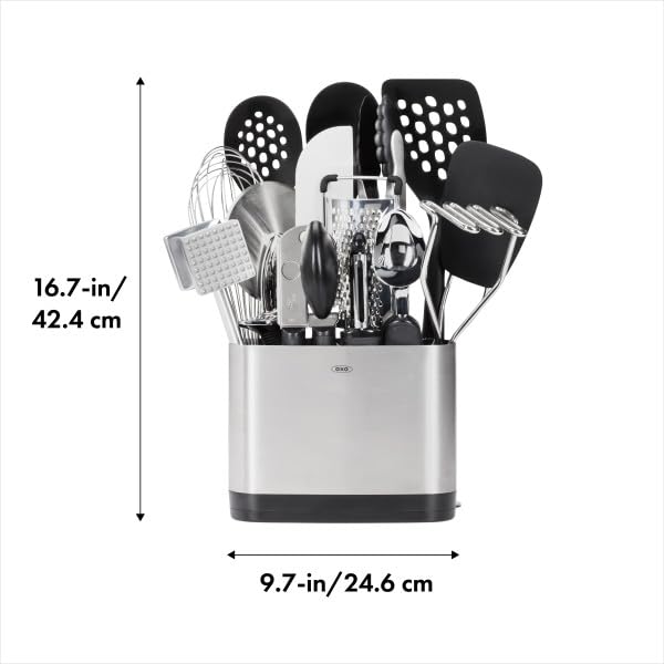 OXO Good Grips 15-Piece Everyday Kitchen Utensil Set Silver