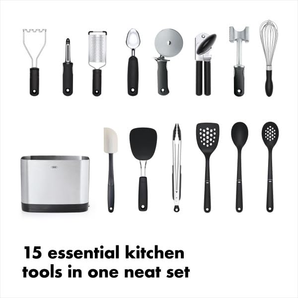 OXO Good Grips 15-Piece Everyday Kitchen Utensil Set Silver