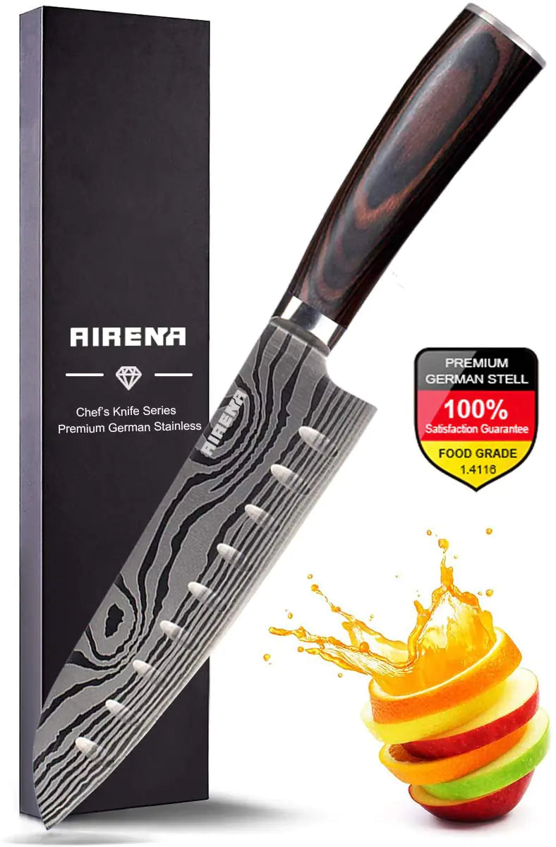 AIRENA Precision Santoku Chef Knife - 7" Japanese Stainless Steel