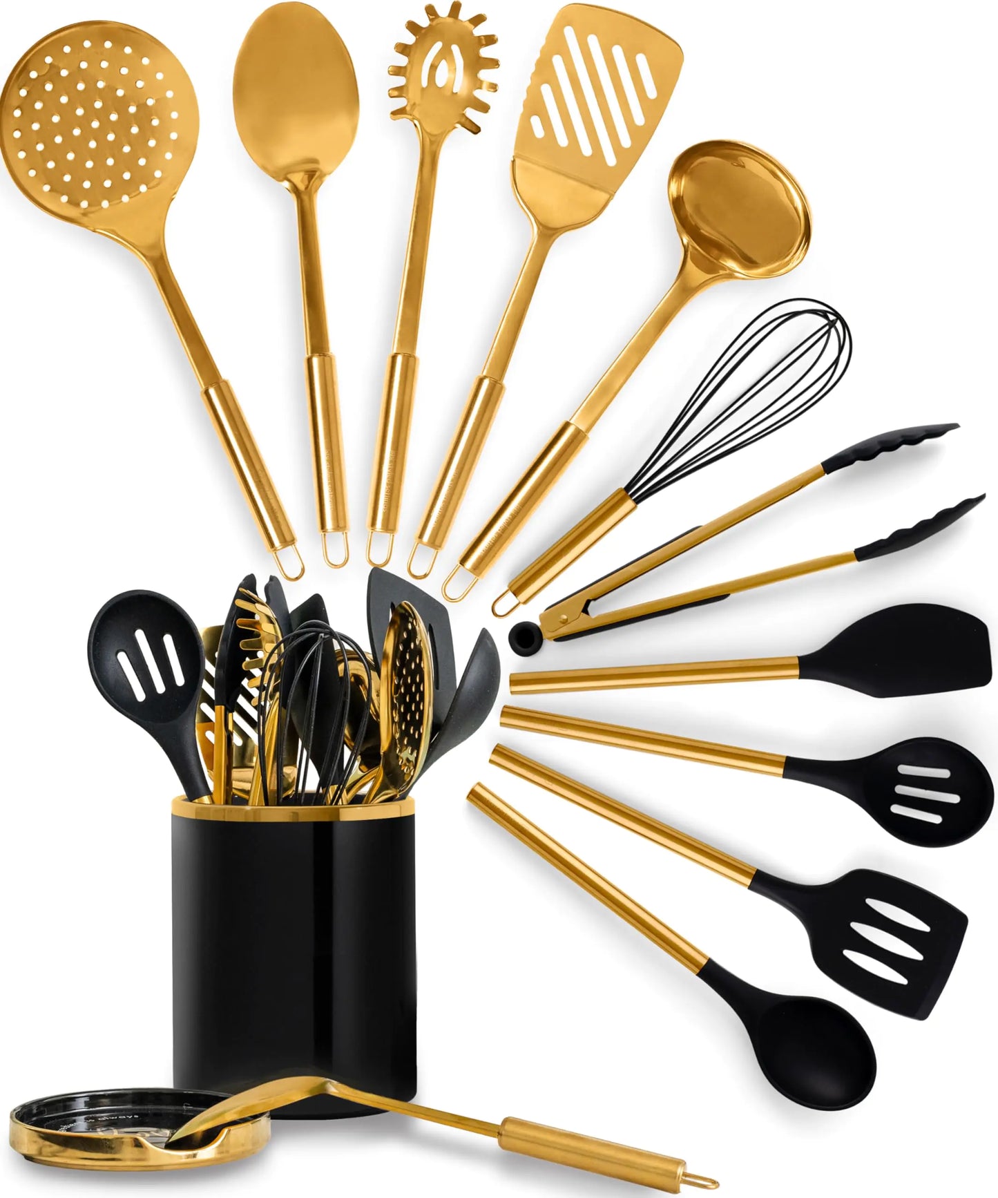 Chic Black & Gold 13-Piece Kitchen Set