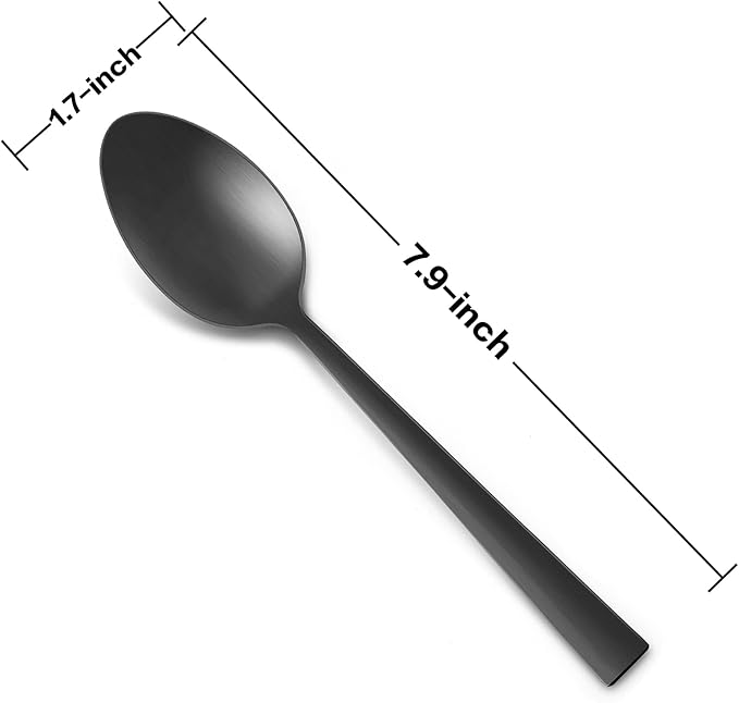 Matte Black 12-Piece Dinner Spoons Set