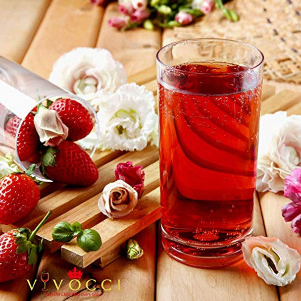 Vivocci Tritan Shatterproof Drinkware Set 12oz - Unbreakable & Dishwasher Safe