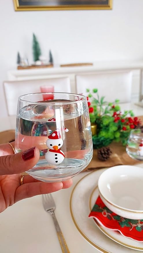 FrostyCraft 3D Snowman Glass - 12oz Stemless Drinkware