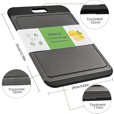 SOSECCE Anti-Slip Kitchen Board 14x9.5, Juice Grooves, BPA-Free