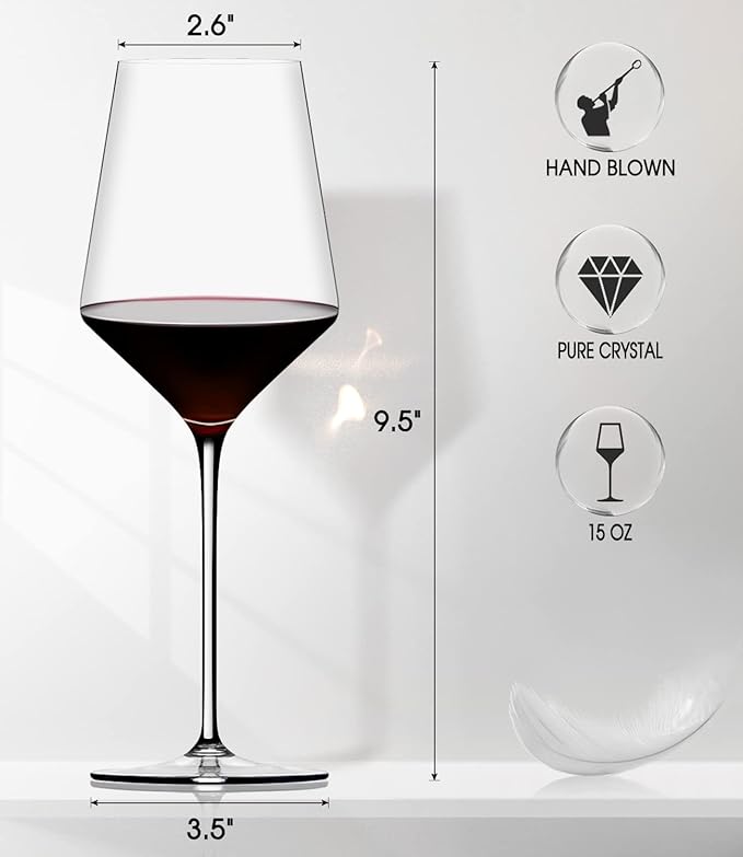 Crimson Sip Crystal Wine Glass 17oz