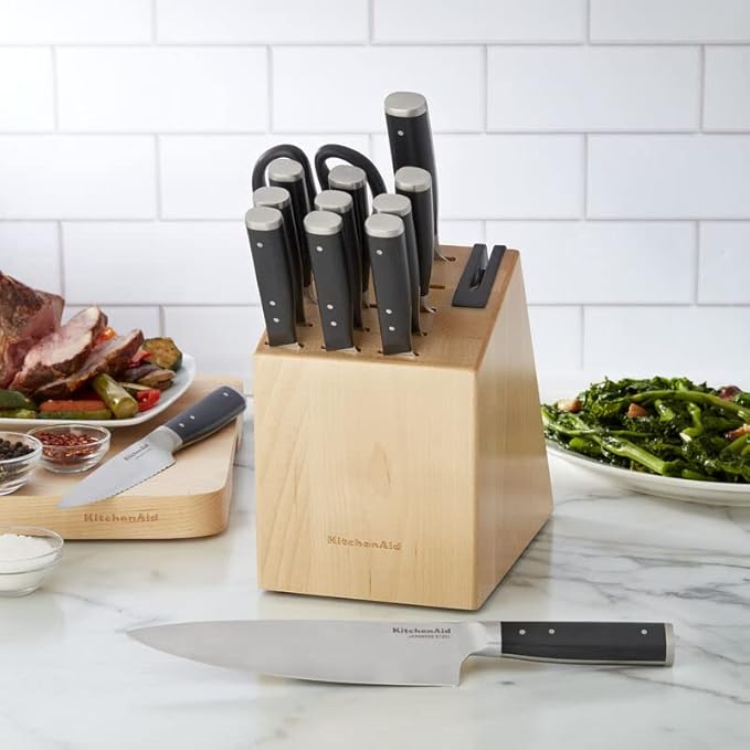 KitchenAid 14-Piece Stainless Steel Knife Set with Sharpener