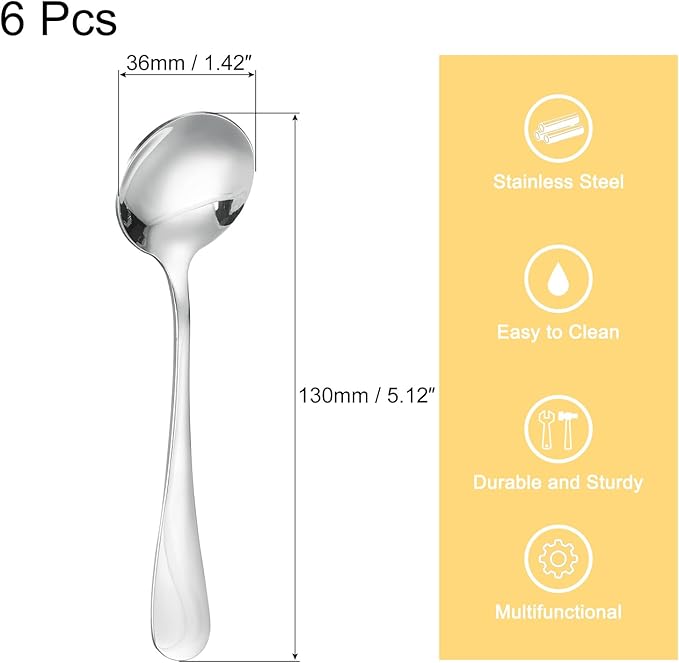 Stainless Elegance 6pc Soup Spoons