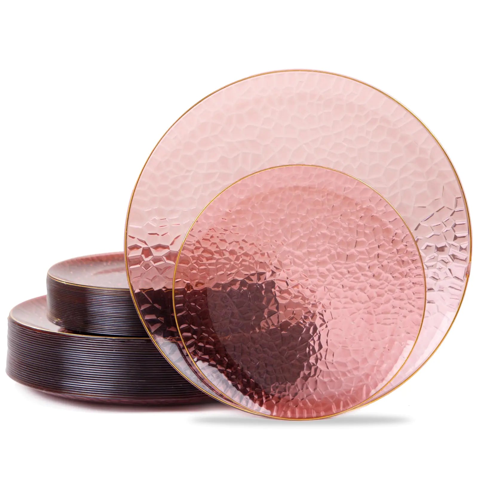 Burgundy Elegance 60pc Disposable Plate Set