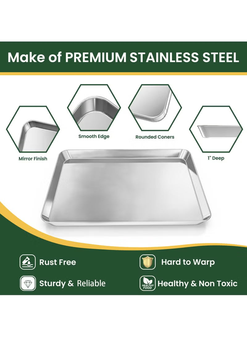 2PC Stainless Steel Baking Set with Cooling Rack