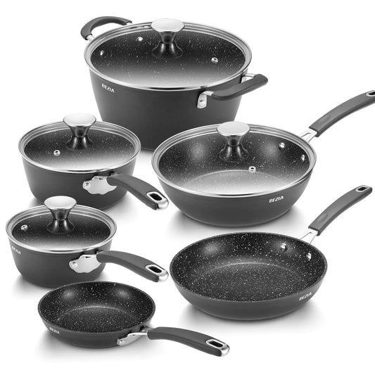 BEZIA 10-Piece Non-Stick Induction Cookware Set