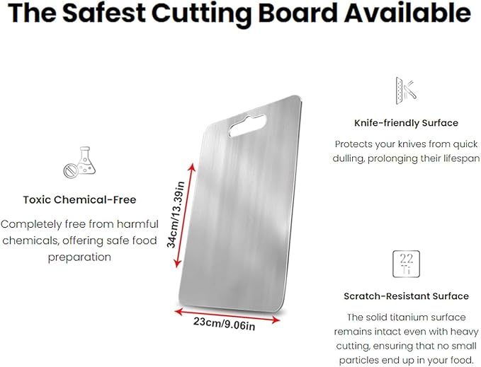 Yamato Dual-Side Pure Titanium Cutting Board - 18x12
