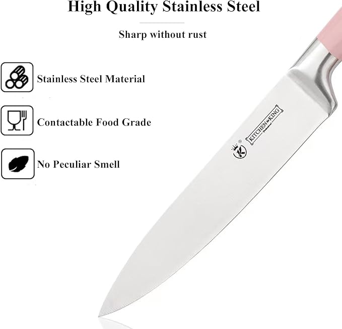 Pink Precision 9-Piece Knife Set with Stand