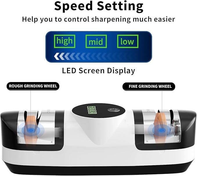 DiamondPro 5-in-1 Electric Knife Sharpener with LED & 3-Speeds