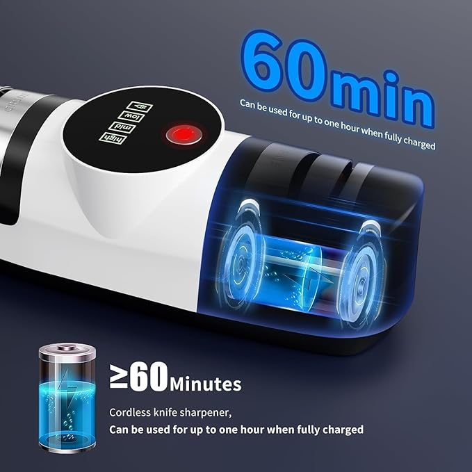 DiamondPro 5-in-1 Electric Knife Sharpener with LED & 3-Speeds