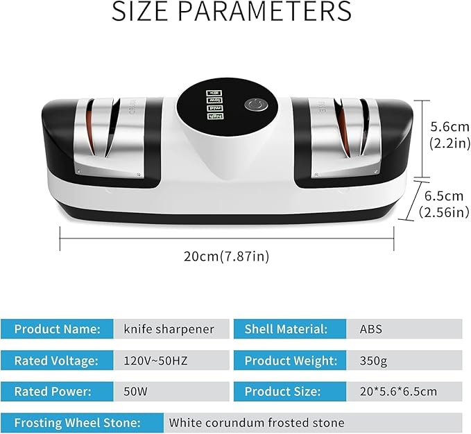 DiamondPro 5-in-1 Electric Knife Sharpener with LED & 3-Speeds