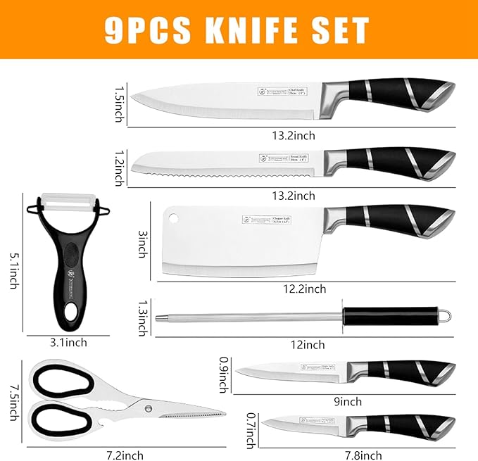 9-Piece Precision Chef Knife Collection