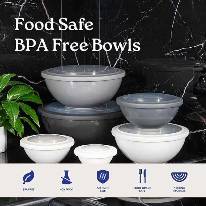 WHYSKO Colorful 12-Pc Prep & Serve Bowl Set