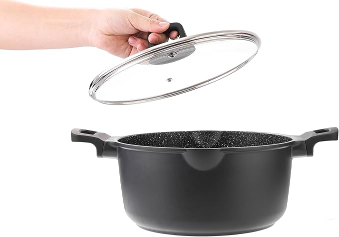 9.5'' Granite-Coated Non Stick Casserole Pot - Ergonomic Handle, Induction Ready