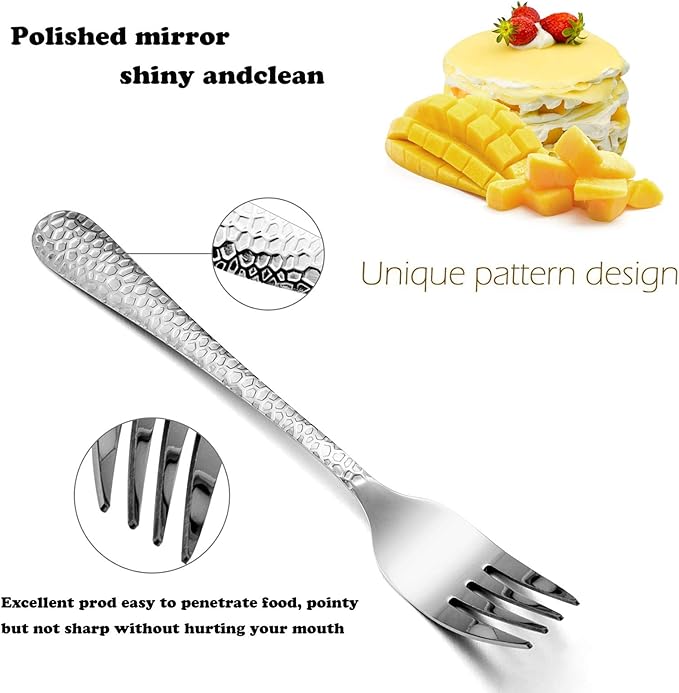 Elegant Stainless Steel Dinner Forks - 6-Piece Set by E-far