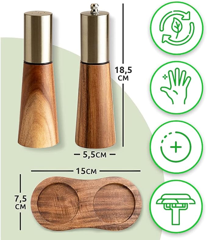 Luxury Stainless Steel Salt & Pepper Mill Set