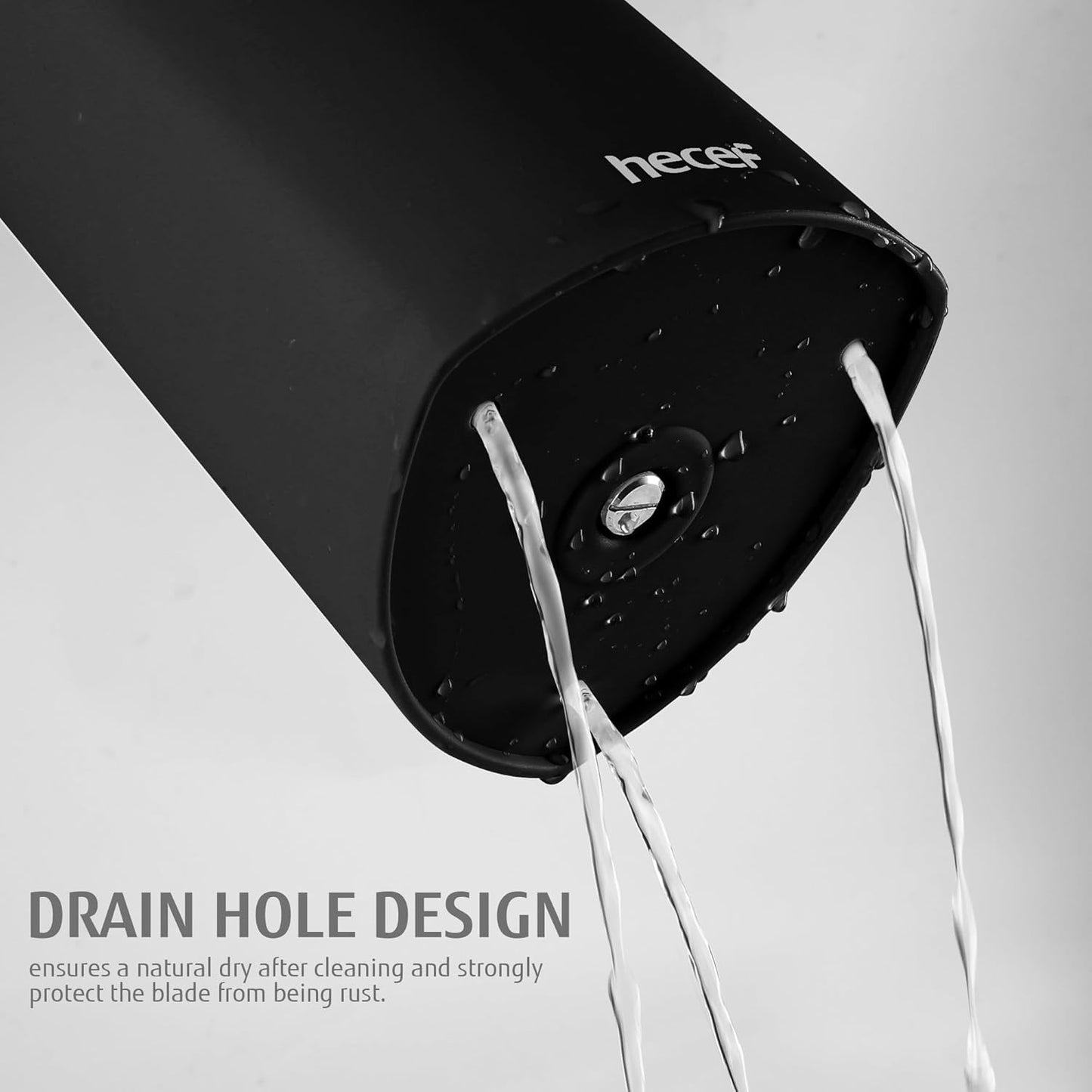 hecef 6-Piece Stainless Steel Knife Set with Block