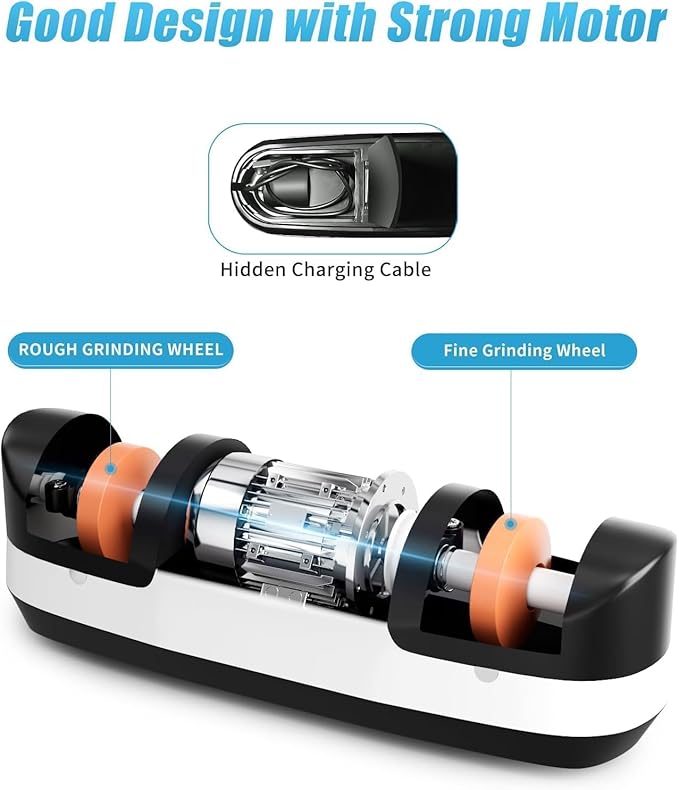 DiamondPro 5-in-1 Electric Knife Sharpener with LED & 3-Speeds