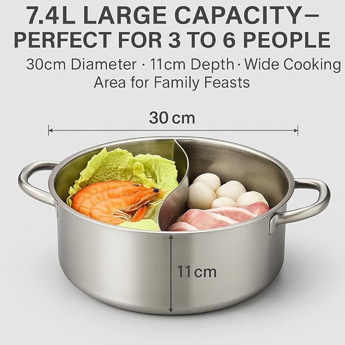 Laotesi 30cm Dual Hot Pot Divider LTS-12516