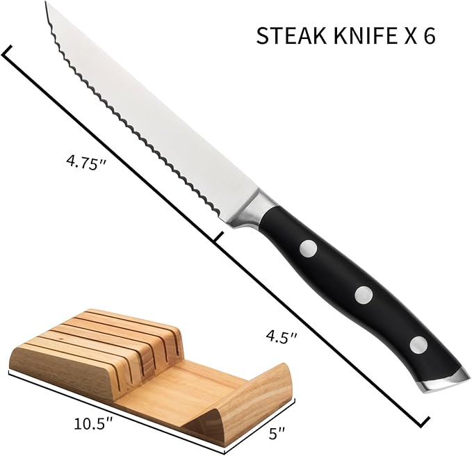 Alata SharpEdge 6-Piece Steak Knife Block Set