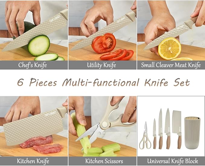Khaki Chef's Select 6-Piece Knife Set